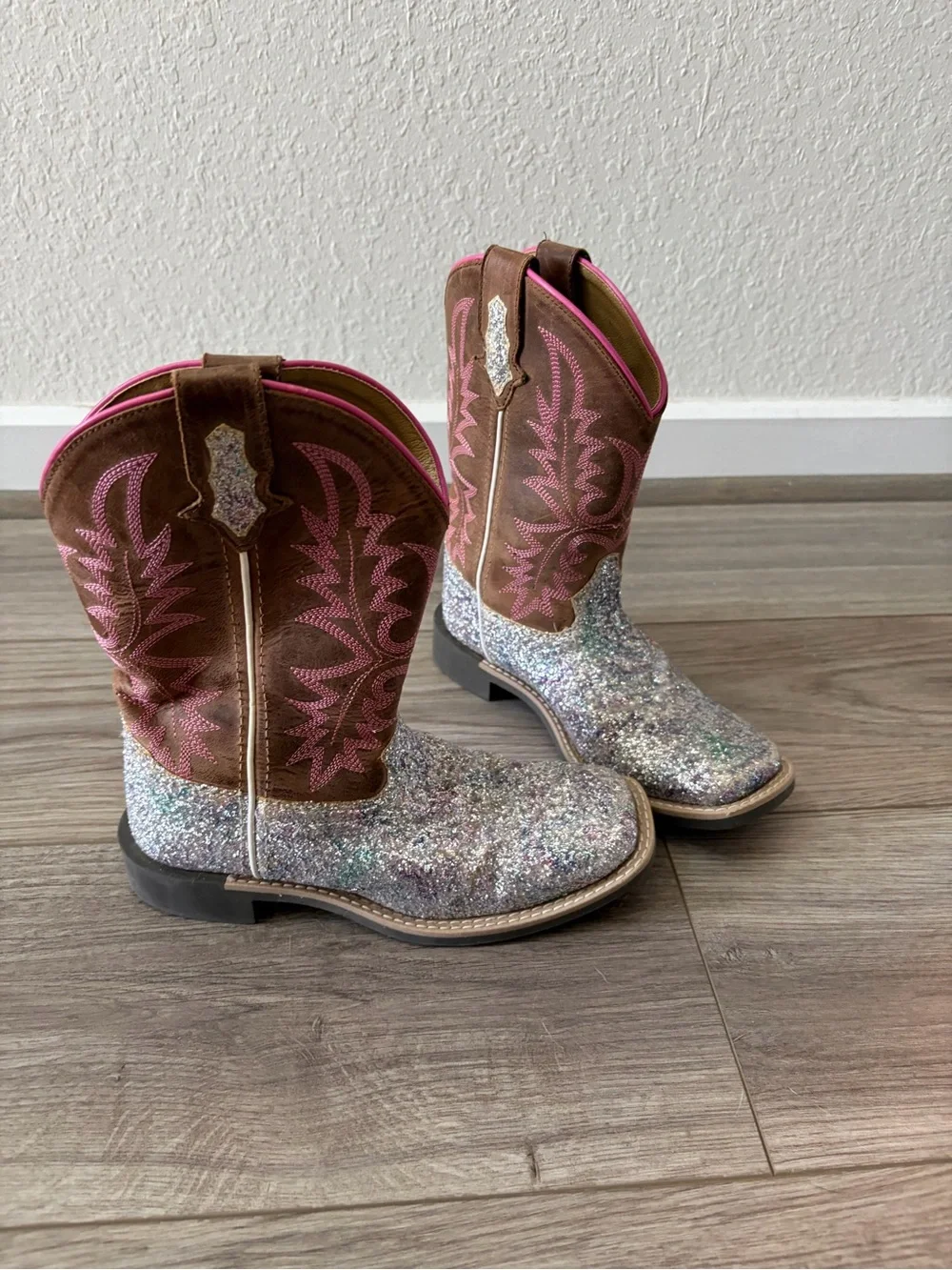 Girl’s Glitter Cowboy Boots, Smoky Mountain, Size 2
